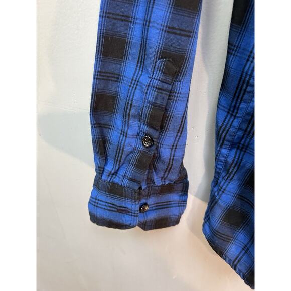 Sean John Shirt Men 3XL Long Sleeve Collared Plaid Blue Multicolor Button‎ Up - Picture 7 of 8